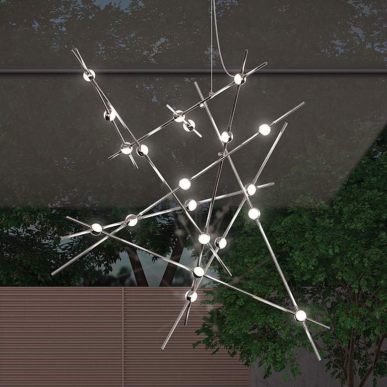 Image 2 Constellation Aquila 37 1/4"W Satin Nickel LED Chandelier
