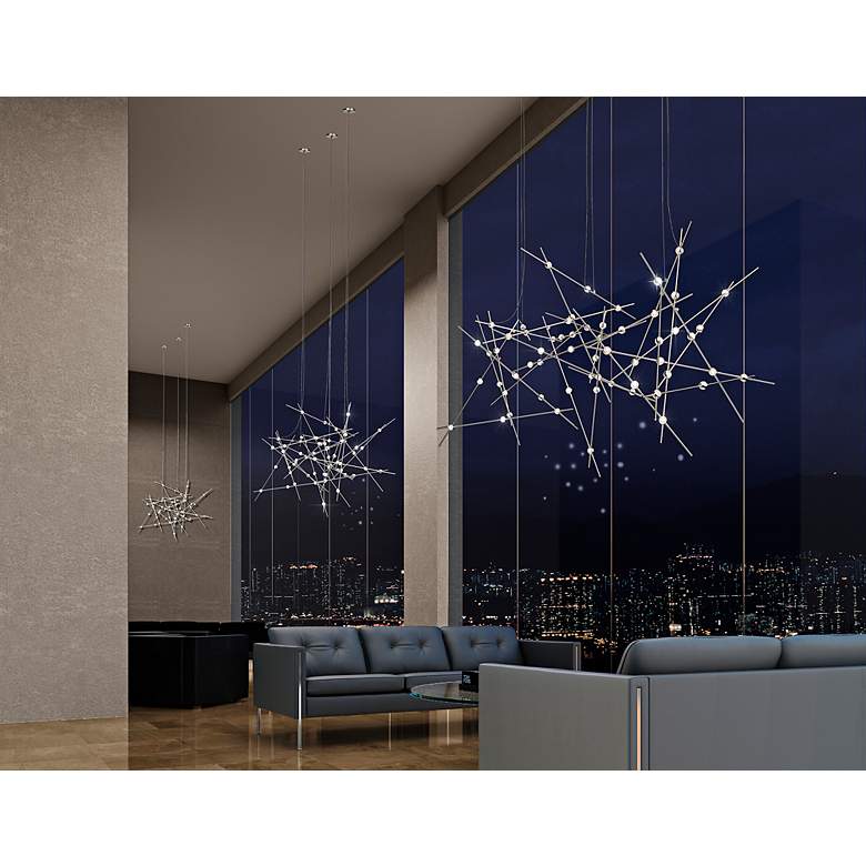 Image 5 Constellation Aquila 37 1/4"W Satin Nickel LED Chandelier more views