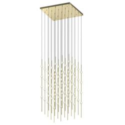Constellation Cosmic Cube 20.5"W Satin Brass 3000K Clear Lens LED Pend