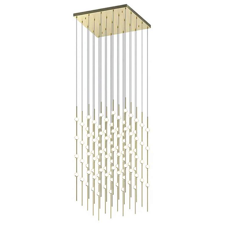 Image 1 Constellation Cosmic Cube 20.5"W Satin Brass 3000K White Lens LED Pend