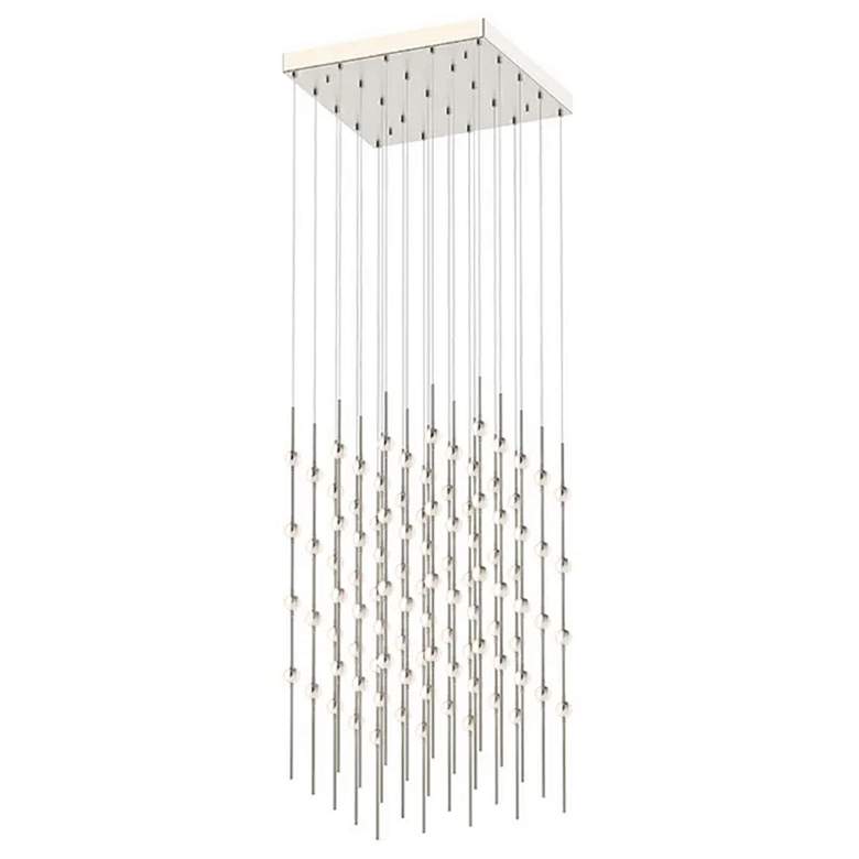 Image 1 Constellation Cosmic Cube 20.5"W Satin Nickel 2700K White Lens LED Pen