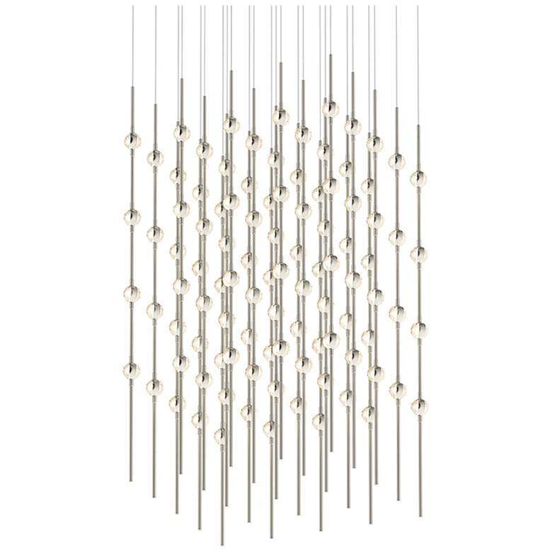 Image 1 Constellation - Cosmic Cube 20" LED Pendant - Satin Nickel - Clear Acr