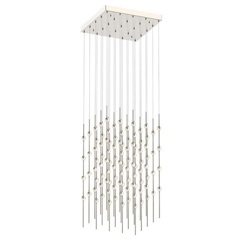Image 1 Constellation Cosmic Cube 20" LED Pendant - Satin Nickel - Clear Lens