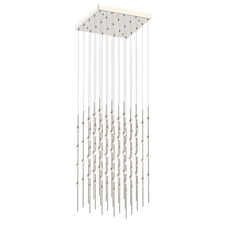 Image 1 Constellation Cosmic Cube 20" LED Pendant - Satin Nickel - White Lens