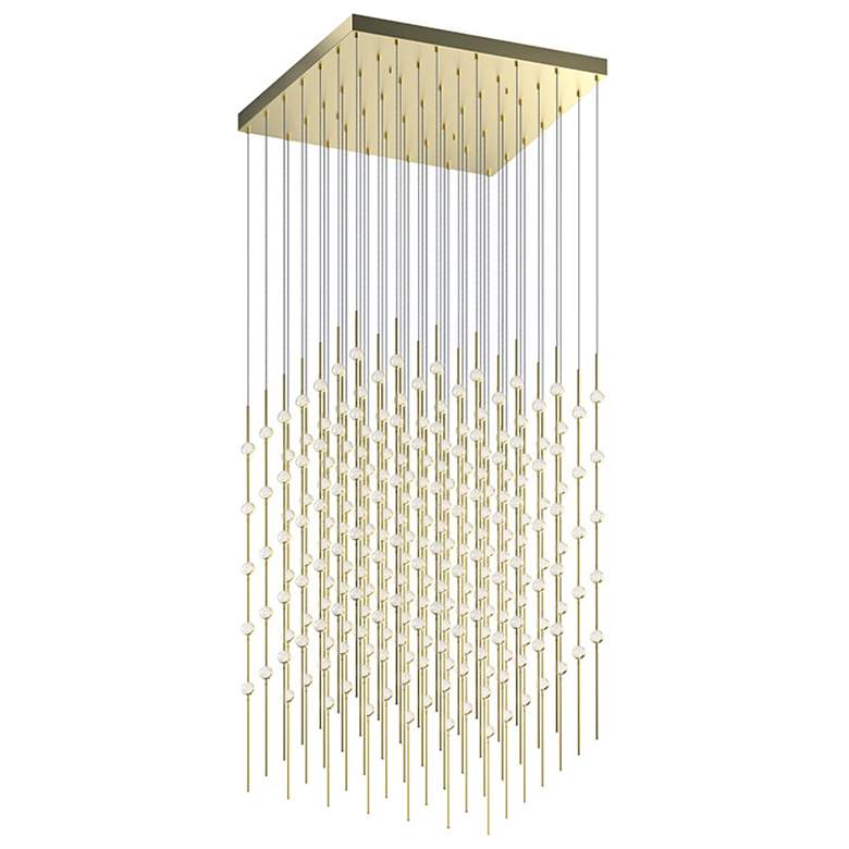 Image 1 Constellation Cosmic Cube 30" LED Pendant - Satin Brass - Clear Lens