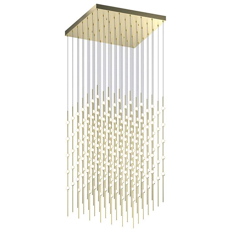 Image 1 Constellation Cosmic Cube 30" LED Pendant - Satin Brass - White Lens