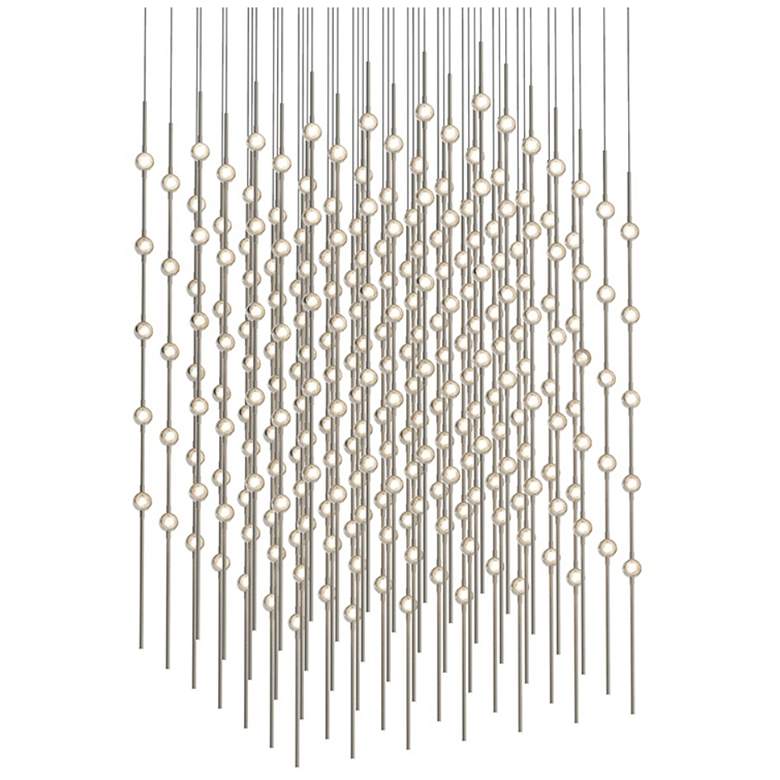 Image 1 Constellation - Cosmic Cube 30" LED Pendant - Satin Nickel - Clear Acr