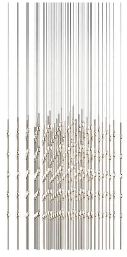 Constellation Cosmic Cube 30" LED Pendant - Satin Nickel - White Lens