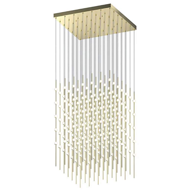 Image 1 Constellation Cosmic Cube 30" Wide Satin Brass 3000K White Lens LED Pe