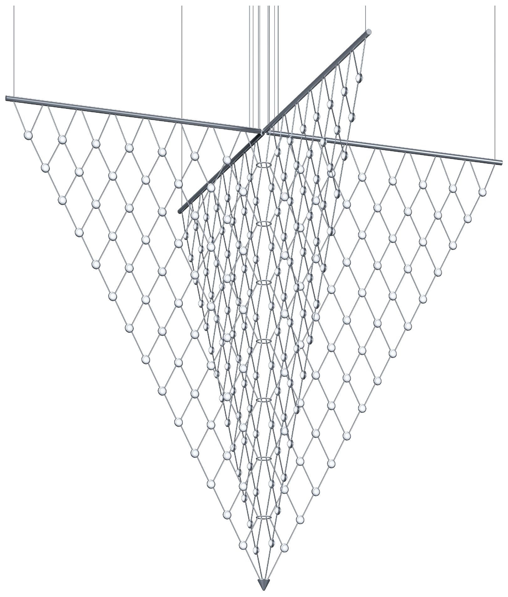 Image 2 Constellation Galaxy Matrix Arrow LED Pendant w/ 20' Cord - Satin Alumi