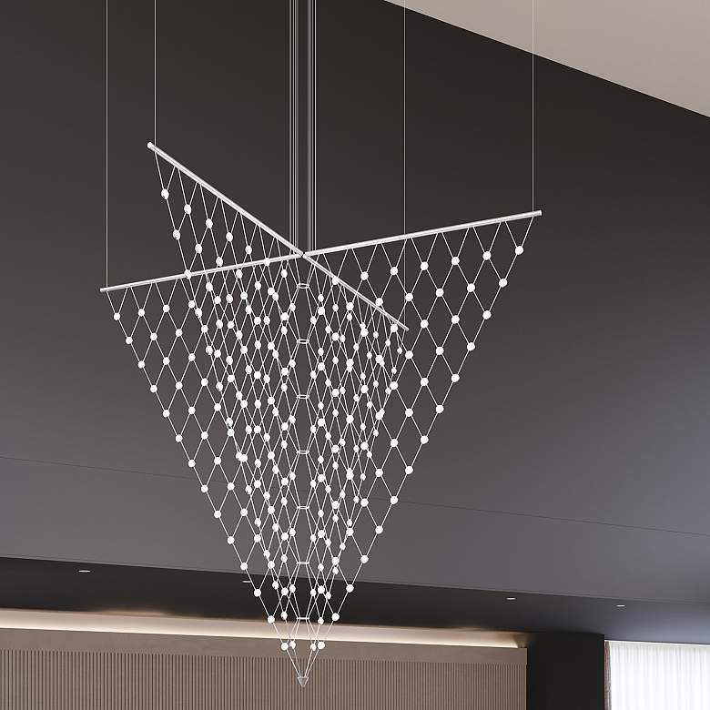 Image 1 Constellation Galaxy Matrix Arrow LED Pendant w/ 20' Cord - Satin Alumi