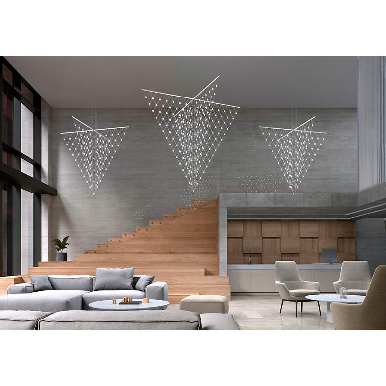 Image 4 Constellation Galaxy Matrix Arrow LED Pendant w/ 20' Cord - Satin Alumi more views
