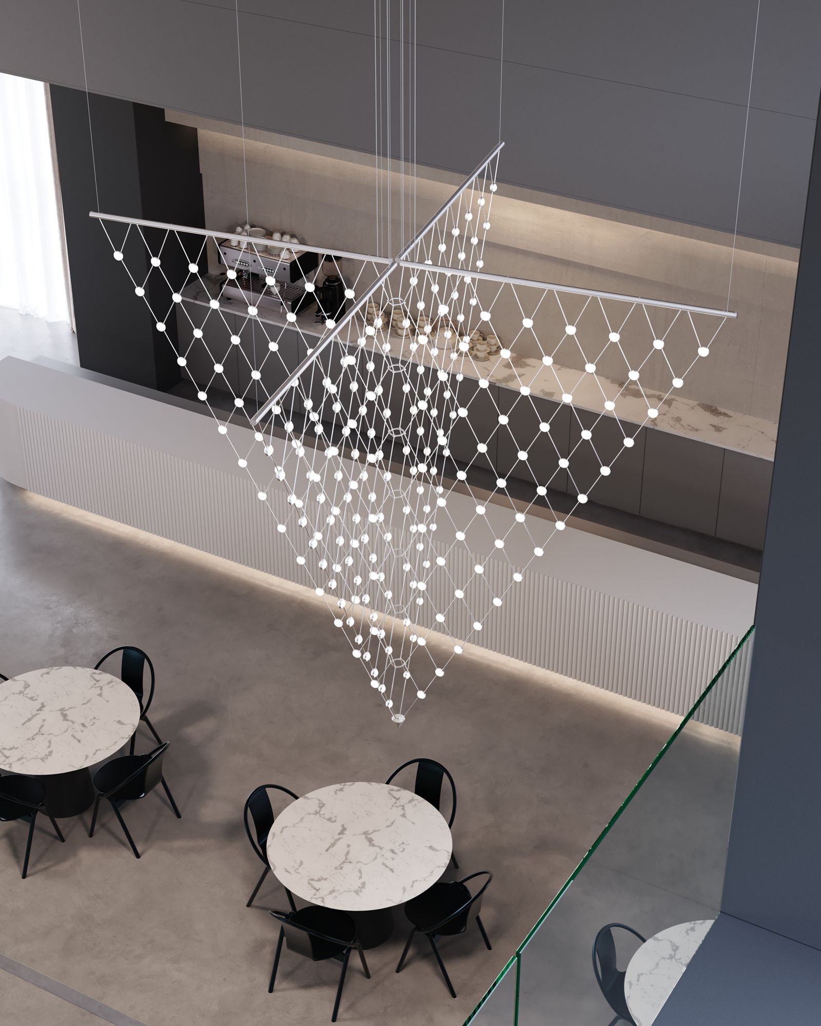 Image 5 Constellation Galaxy Matrix Arrow LED Pendant w/ 20' Cord - Satin Alumi more views