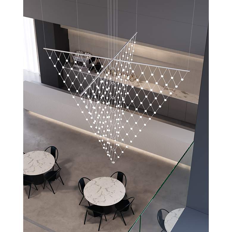 Image 5 Constellation Galaxy Matrix Arrow LED Pendant w/ 20' Cord - Satin Alumi more views