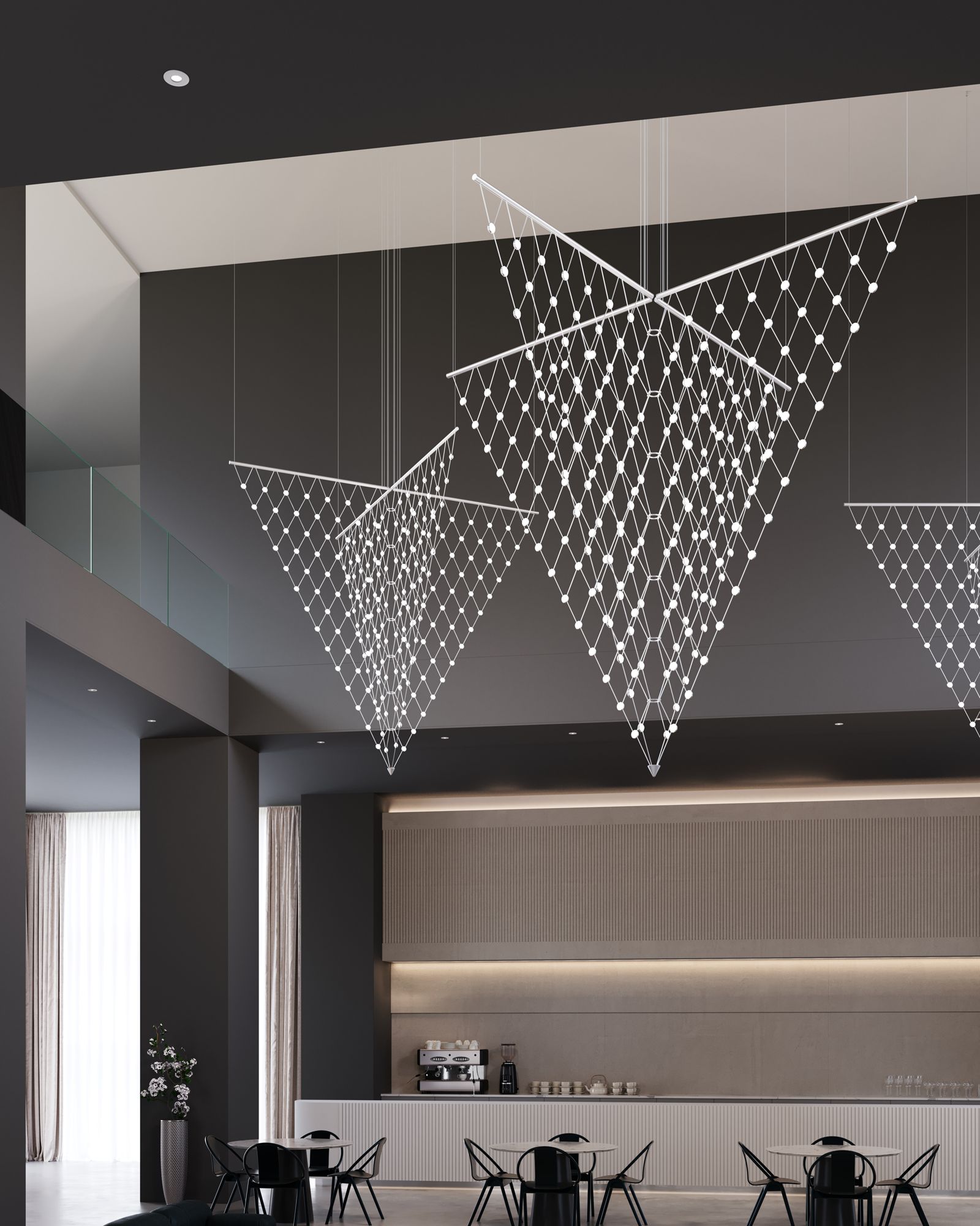 Image 6 Constellation Galaxy Matrix Arrow LED Pendant w/ 20' Cord - Satin Alumi more views