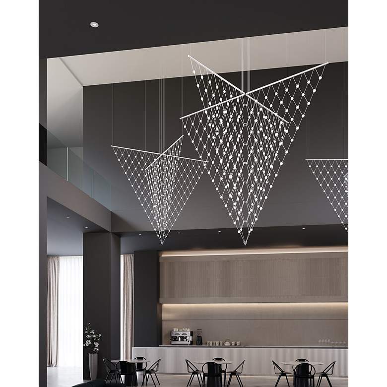 Image 6 Constellation Galaxy Matrix Arrow LED Pendant w/ 20' Cord - Satin Alumi more views