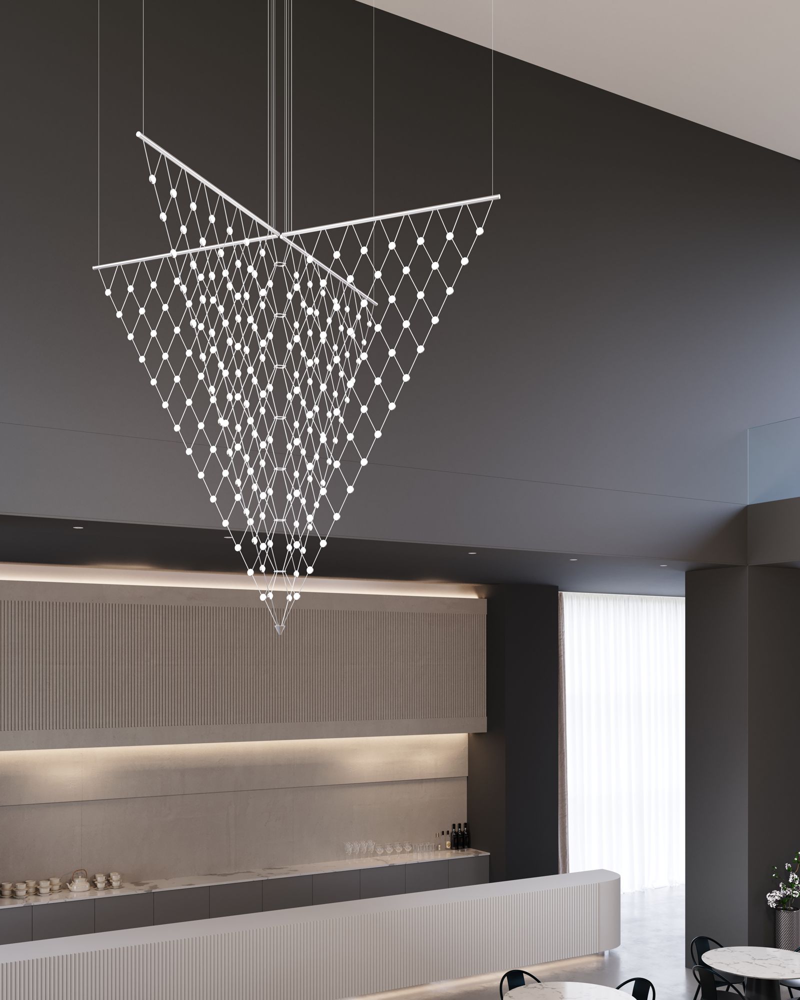 Image 7 Constellation Galaxy Matrix Arrow LED Pendant w/ 20' Cord - Satin Alumi more views