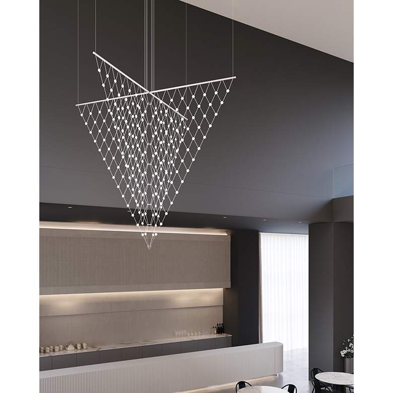 Image 7 Constellation Galaxy Matrix Arrow LED Pendant w/ 20' Cord - Satin Alumi more views