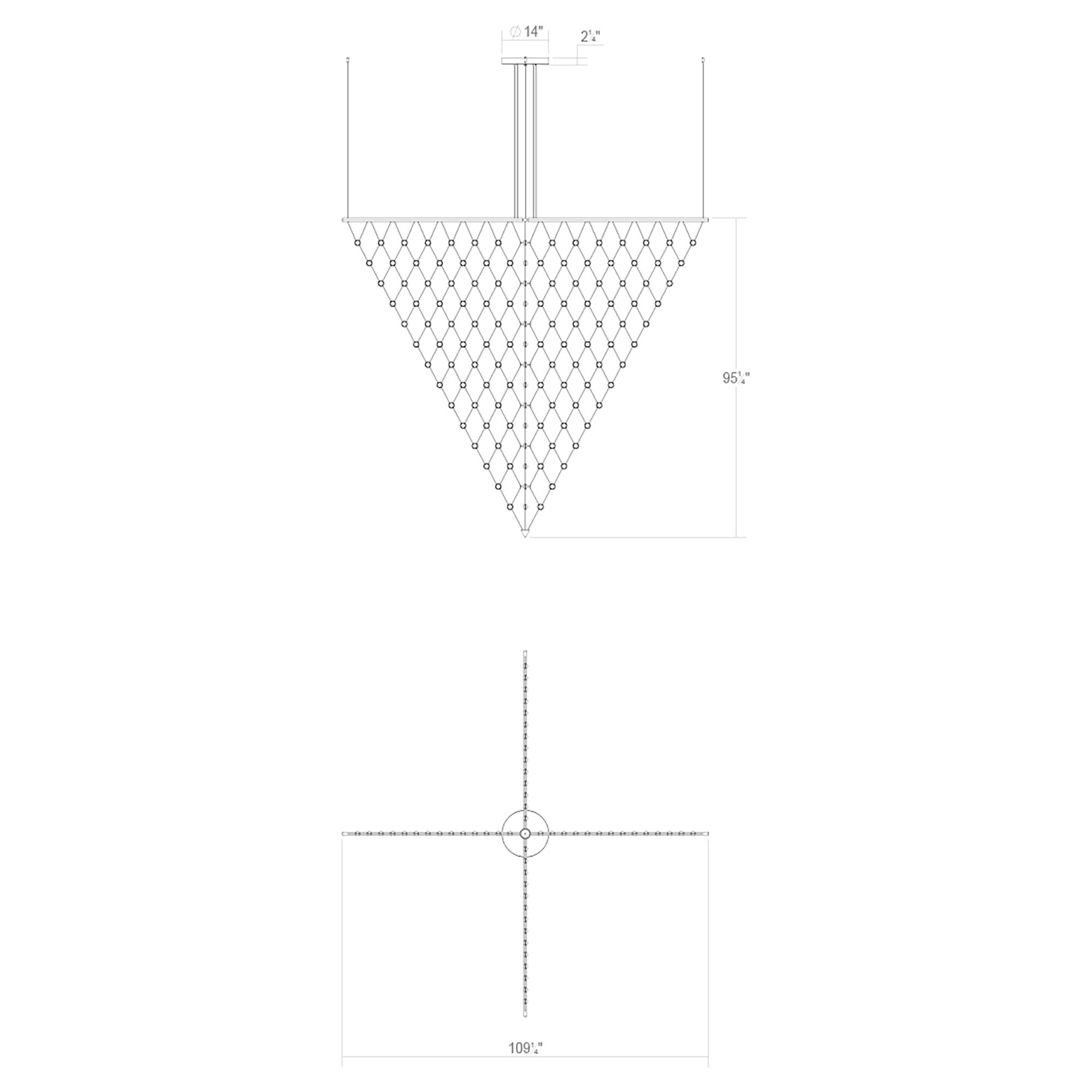 Constellation Galaxy Matrix Arrow LED Pendant w/ 20' Cord - Satin Alumi