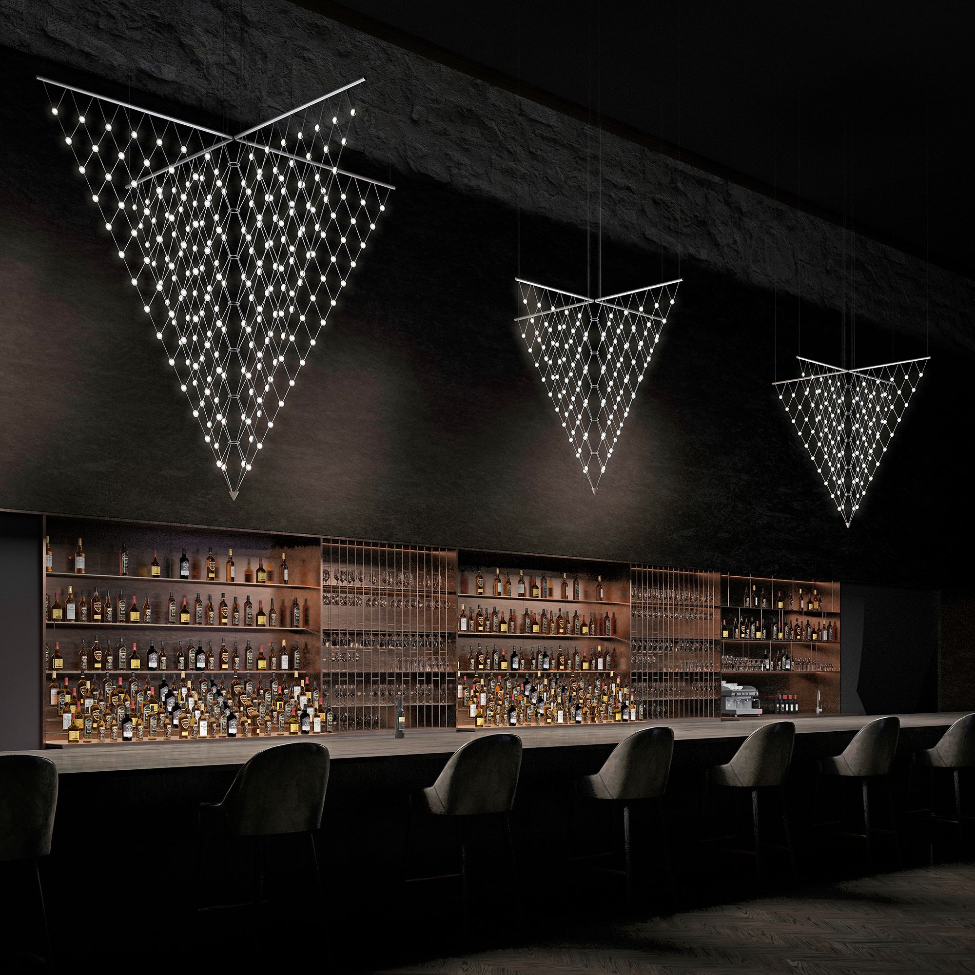 Image 2 Constellation Galaxy Matrix Small Arrow LED Pendant w/ 20' Cord - Alumi more views