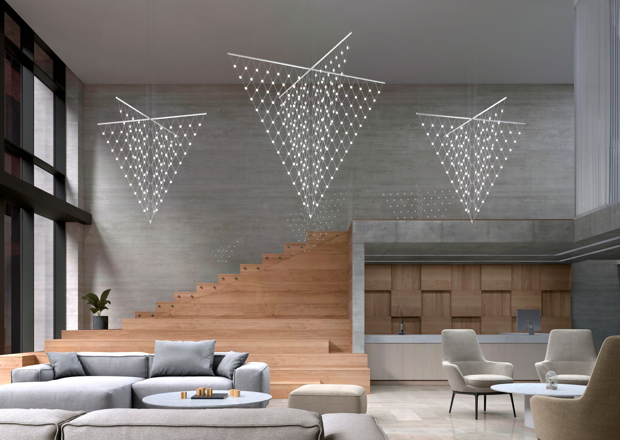 Image 3 Constellation Galaxy Matrix Small Arrow LED Pendant w/ 20' Cord - Alumi more views