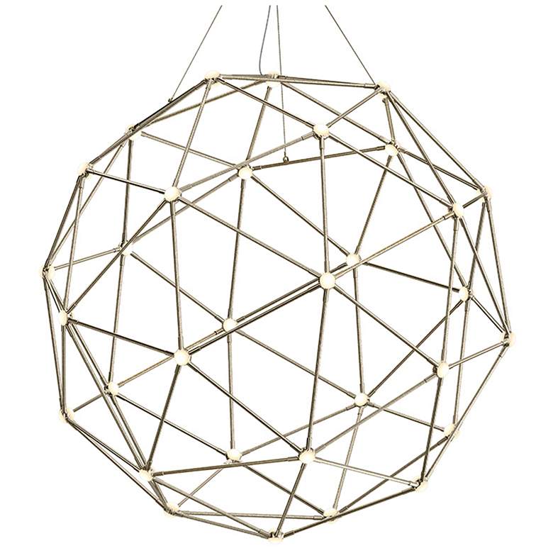 Image 1 Constellation Hedron 45 inch Wide Satin Nickel LED Pendant