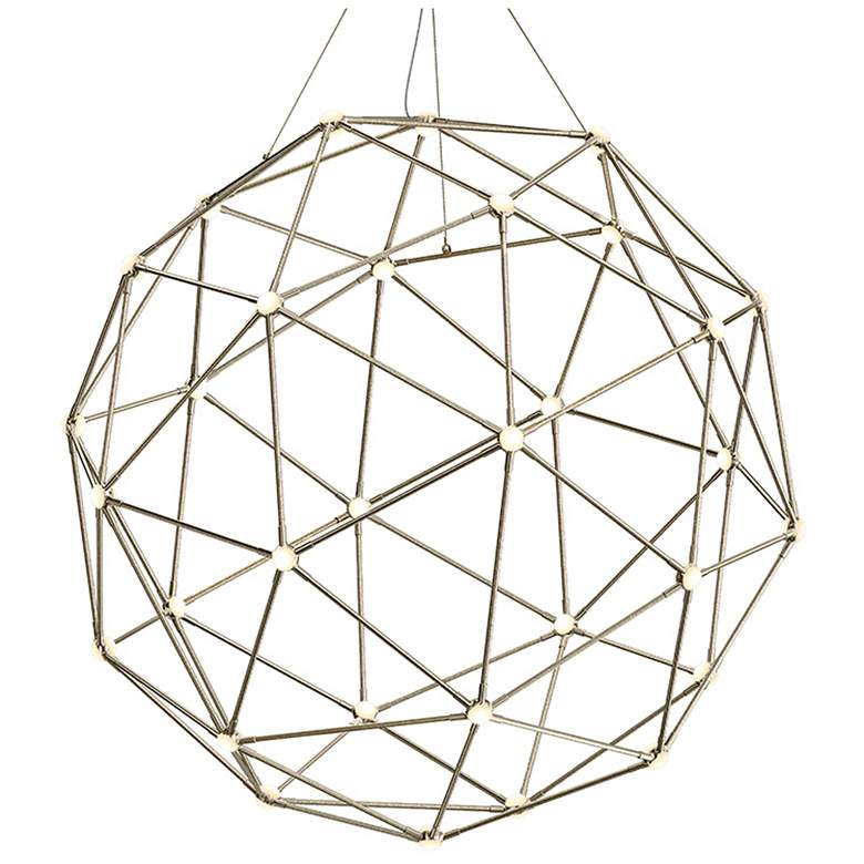 Image 1 Constellation Hedron 45" Wide Satin Nickel LED Pendant