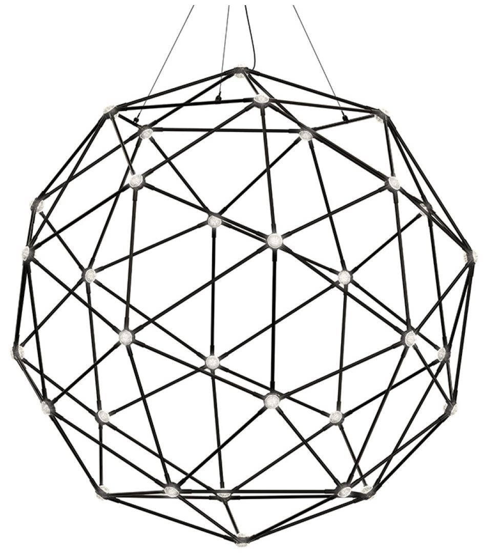 Constellation Hedron 45"W LED Chandelier Polished Black Nickel 240&quo