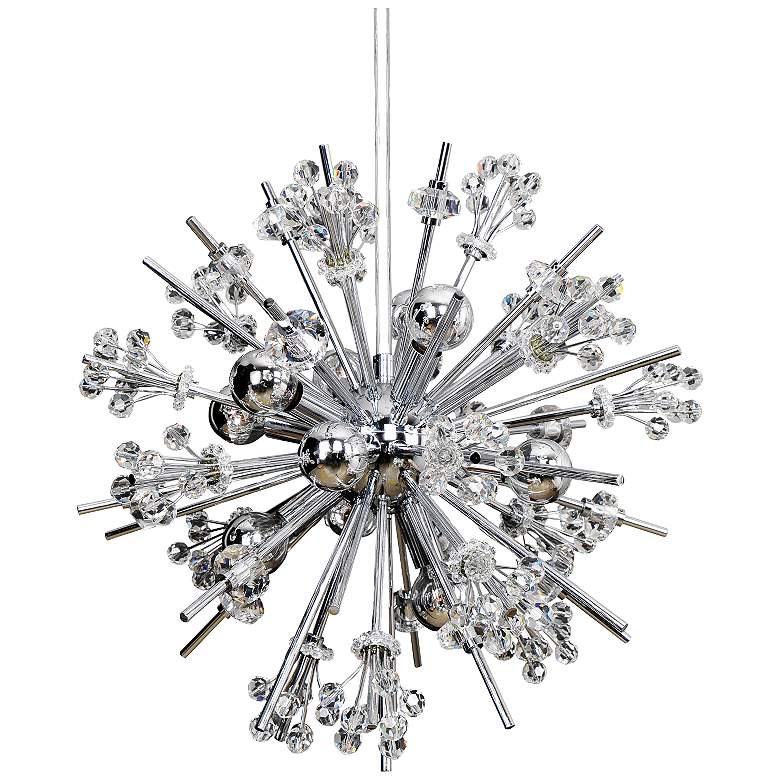 Image 2 Constellation Polished Chrome Crystal 19 inchW 10-Light Pendant