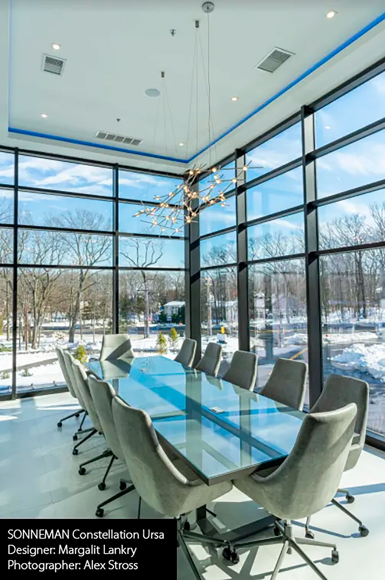 Image 4 Constellation Ursa Major 92.75"W Satin Nickel 2700K Clear Lens Chandel more views