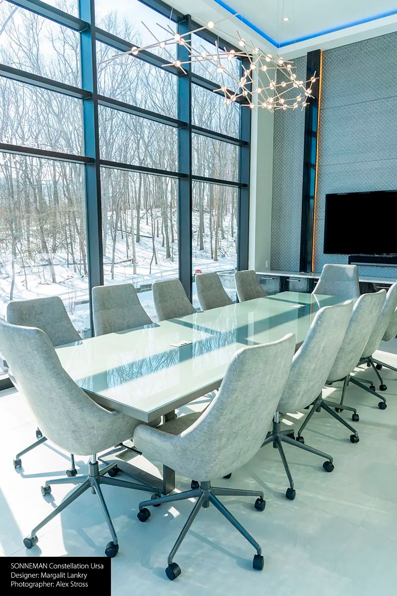 Image 6 Constellation Ursa Major 92.75"W Satin Nickel 2700K Clear Lens Chandel more views