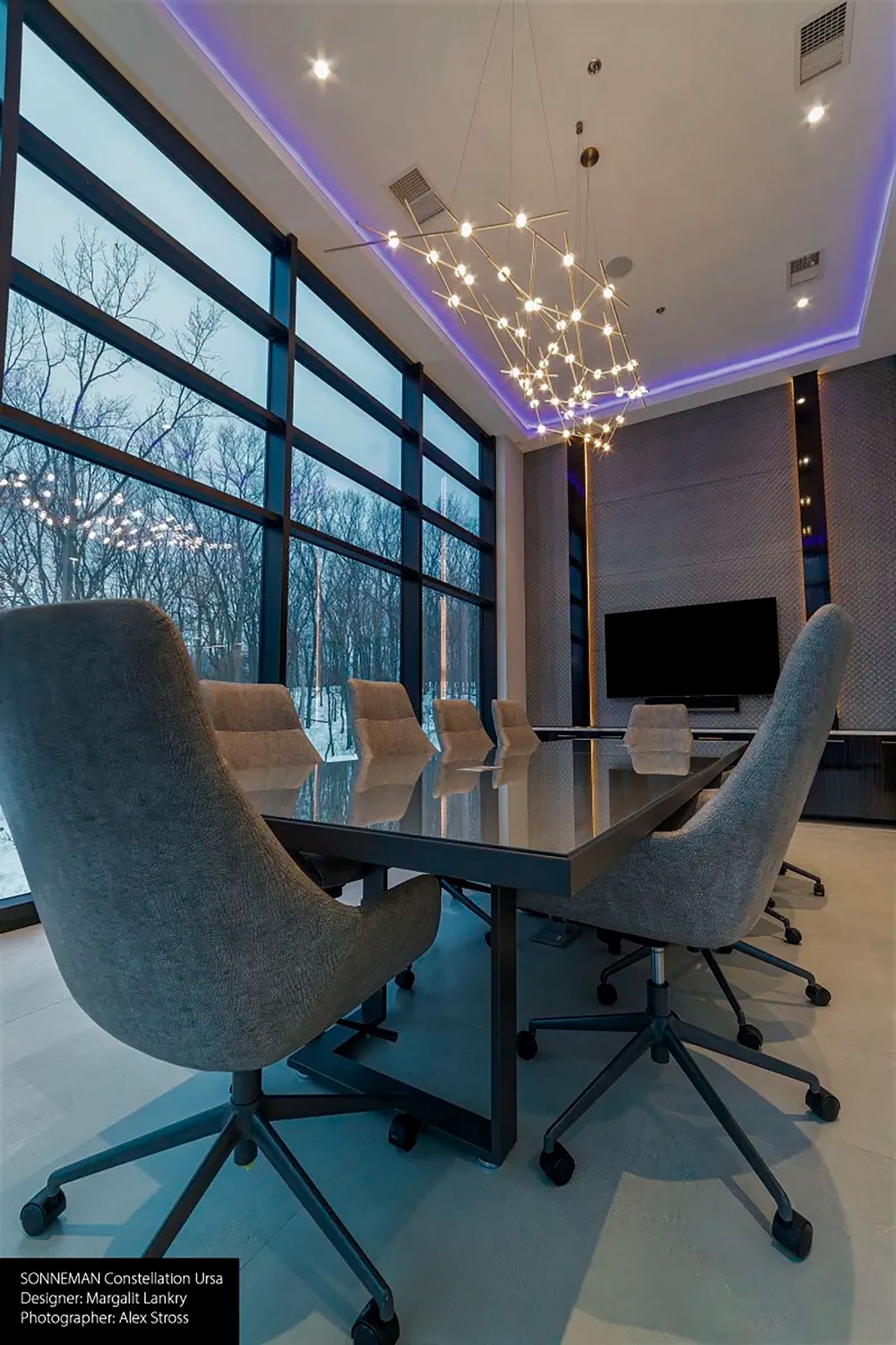 Image 5 Constellation Ursa Major 92.75"W Satin Nickel 2700K White Lens Chandel more views