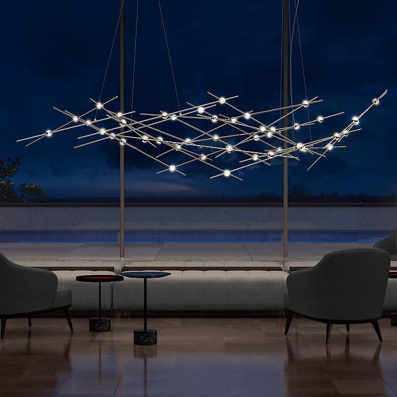 Image 1 Constellation Ursa Major Chandelier - Nickel - Clear Faceted Lens