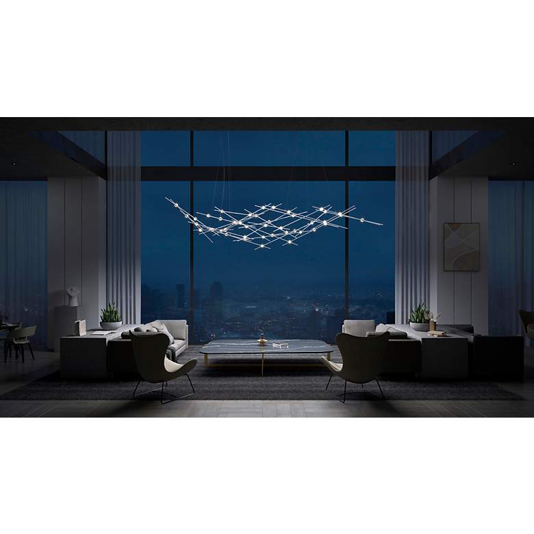 Image 4 Constellation Ursa Major Chandelier - Nickel - Clear Faceted Lens more views