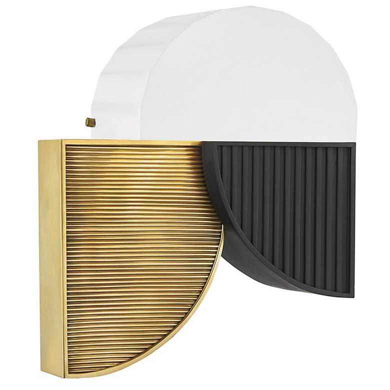 Image 1 Construct 2 Light Wall Sconce Aged Brass