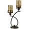 Consuela Bronze Metal and Glass Uplight with Base Switch