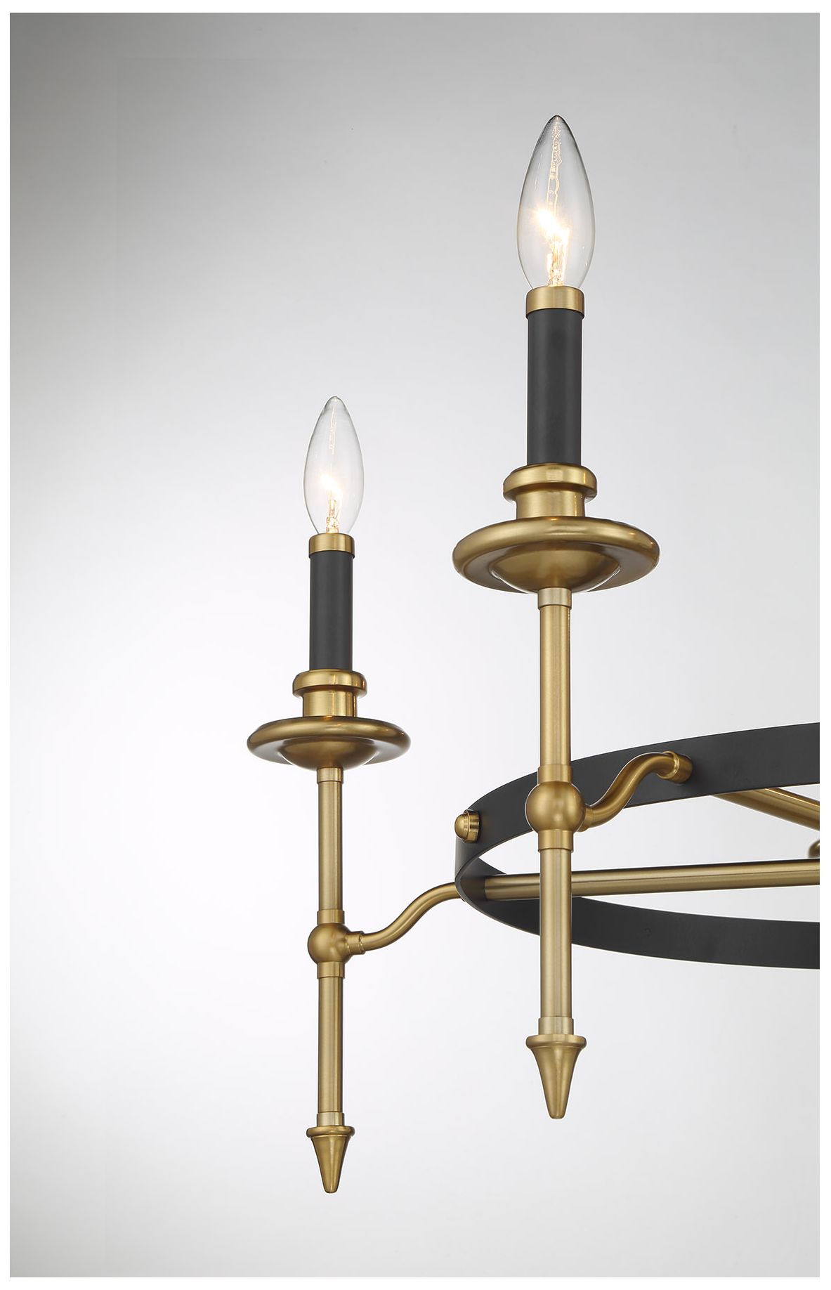 Image 7 Consulate 28" Wide Warm Brass Matte Black 5-Light Chandelier more views