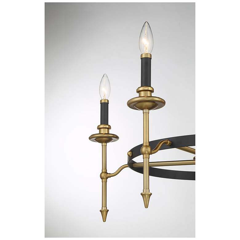 Image 7 Consulate 5-Light Chandelier in Matte Black and Warm Brass more views
