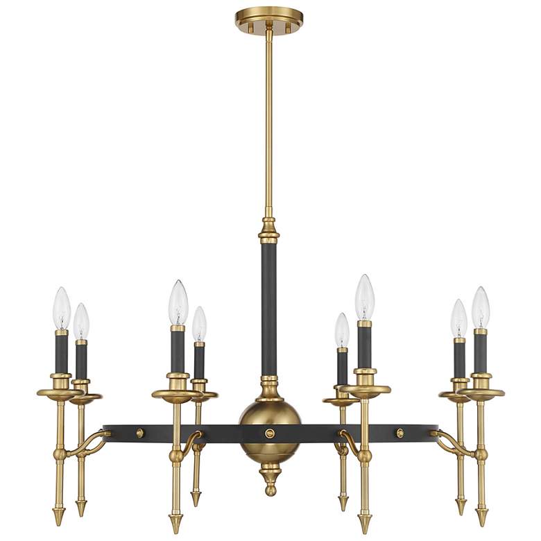 Image 2 Consulate 8-Light Chandelier in Matte Black and Warm Brass more views