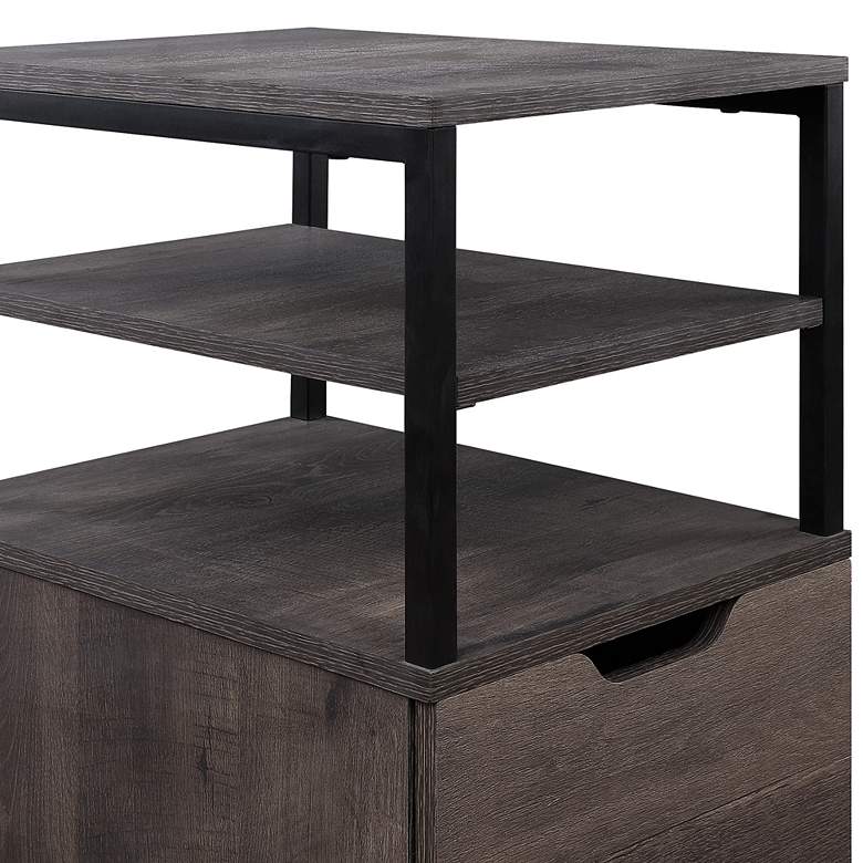 Image 3 Contempo 16 3/4" Wide Ozark Ash 1-Drawer Mobile Storage Cart more views