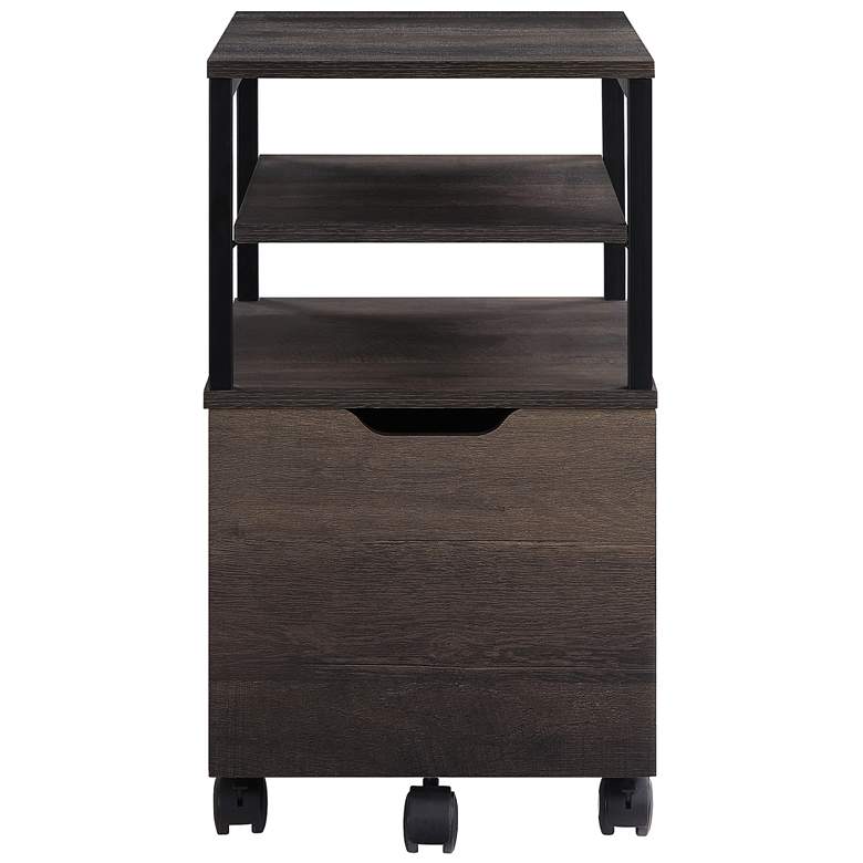 Image 6 Contempo 16 3/4 inch Wide Ozark Ash 1-Drawer Mobile Storage Cart more views