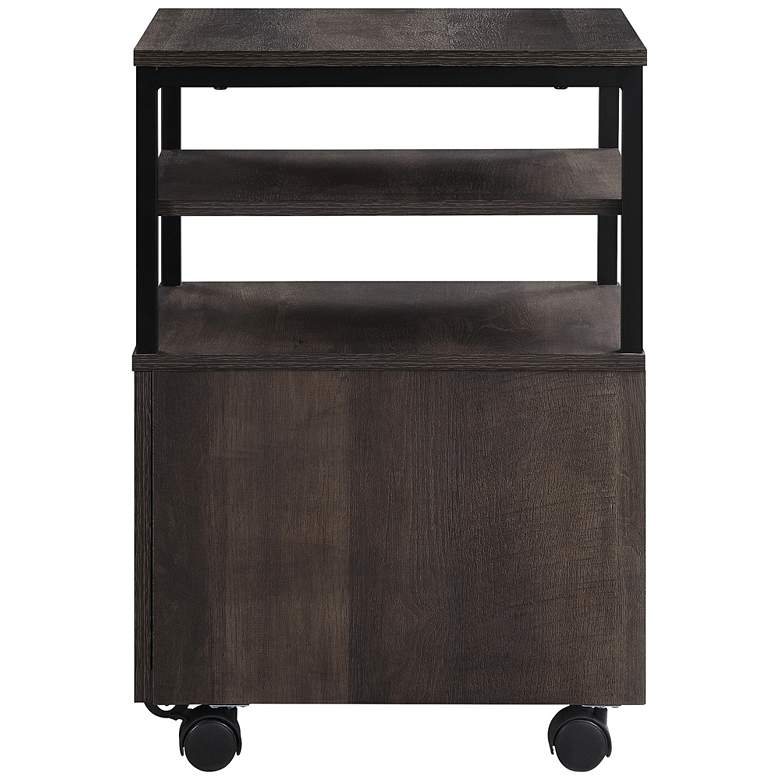 Image 7 Contempo 16 3/4" Wide Ozark Ash 1-Drawer Mobile Storage Cart more views
