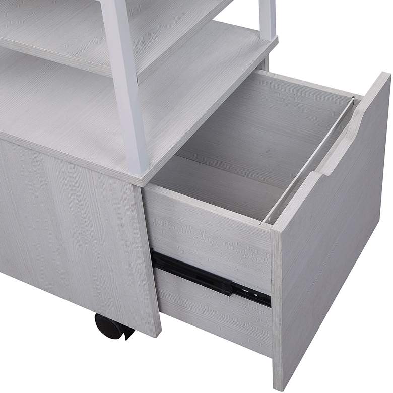 Image 3 Contempo 16 3/4" Wide White 1-Drawer Mobile Storage Cart more views