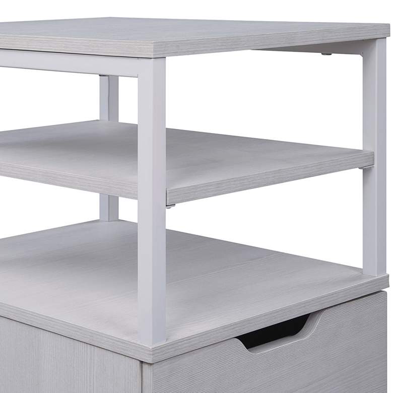 Image 5 Contempo 16 3/4" Wide White 1-Drawer Mobile Storage Cart more views
