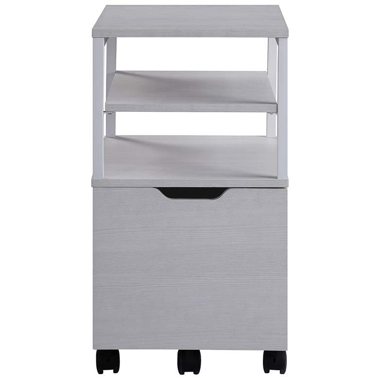 Image 6 Contempo 16 3/4" Wide White 1-Drawer Mobile Storage Cart more views
