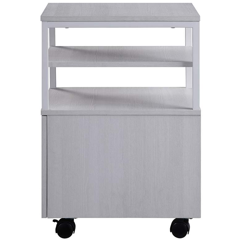 Image 7 Contempo 16 3/4" Wide White 1-Drawer Mobile Storage Cart more views