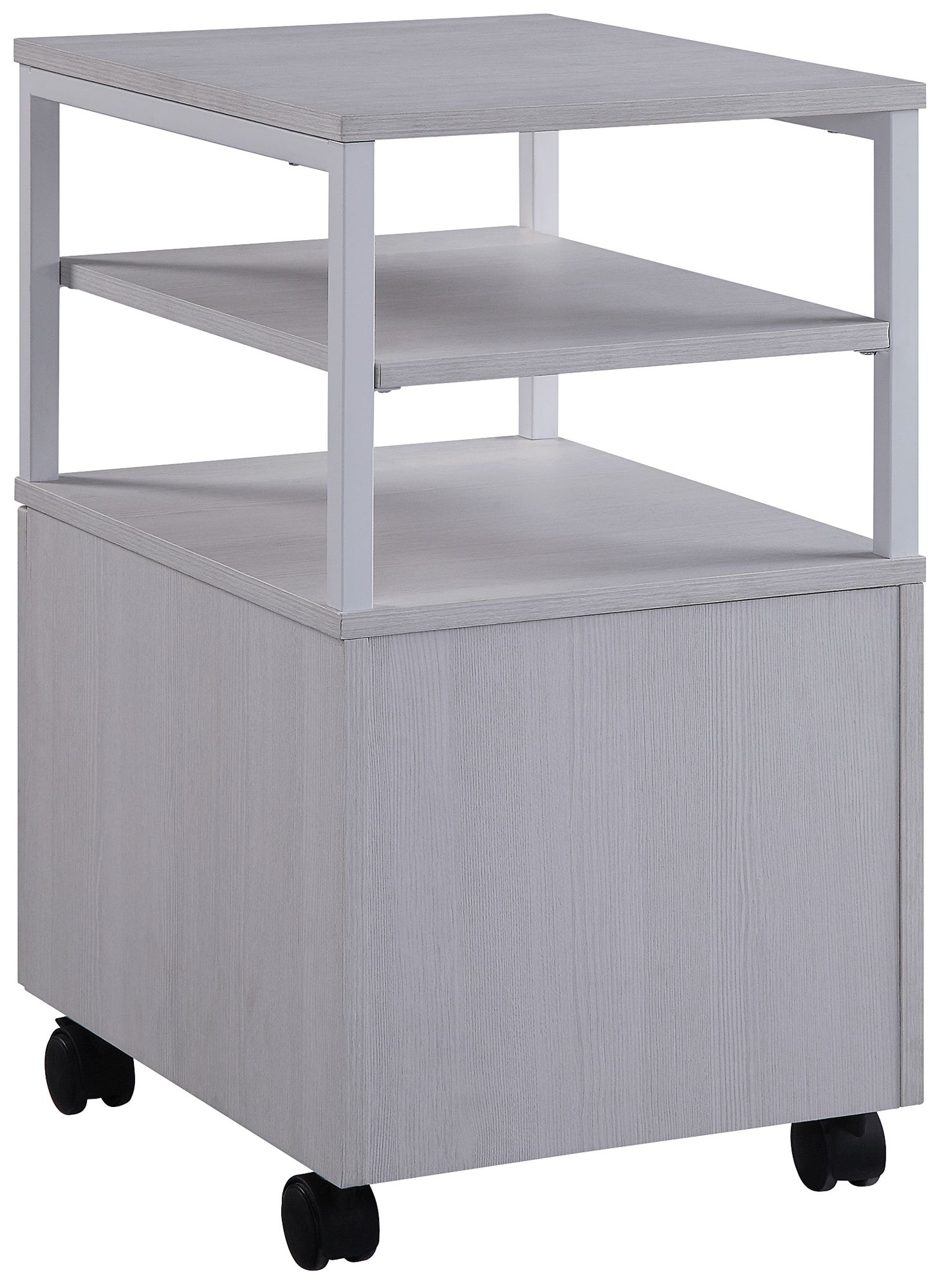 Contempo 16 3/4" Wide White 1-Drawer Mobile Storage Cart