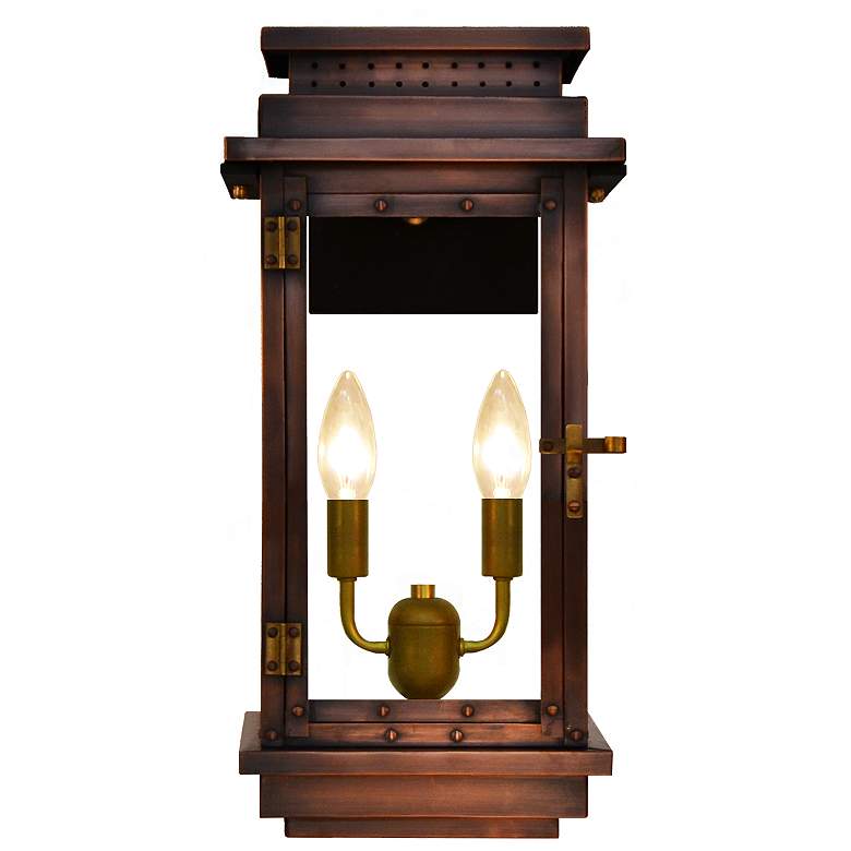 Image 1 Contempo 18 1/2" High Antique Copper 2-Light Outdoor Wall Light