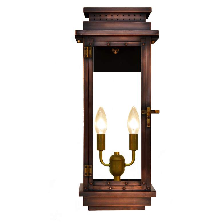 Image 1 Contempo 22" High Antique Copper 2-Light Outdoor Wall Light