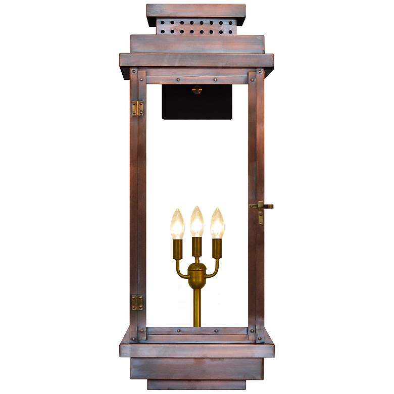 Image 1 Contempo 30 1/2" High Antique Copper 3-Light Outdoor Wall Light